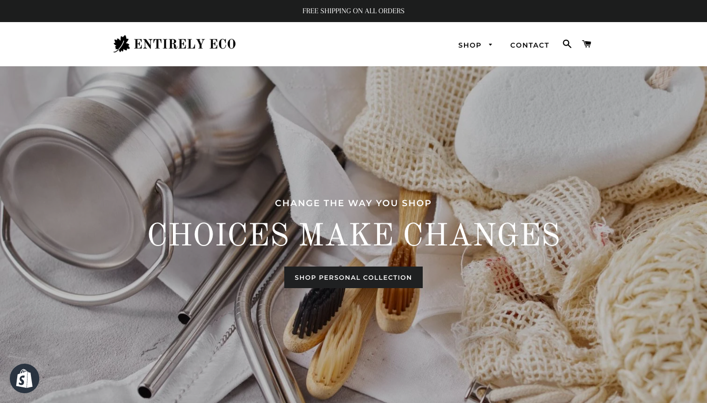 eco friendly products niche pre-built store home page