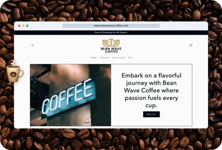 Beanwavecoffee dropshipping store home