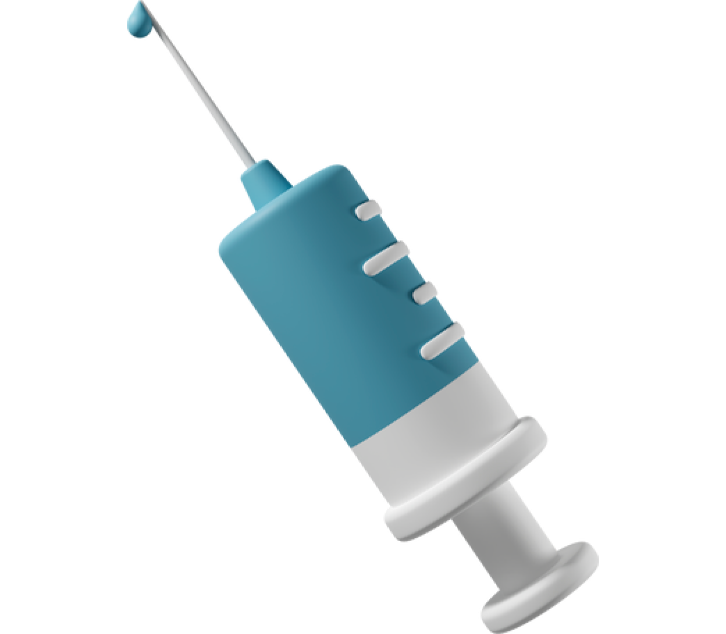 Blue syringe with needle
