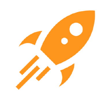 OBI Services image of orange rocket icon representing Mailing List and Mailing Label Data Entry Services flexibility.