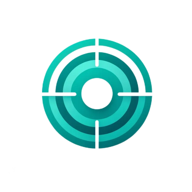 Dall·e 2024 03 05 15.22.50   design a simplistic logo that represents a shooting target  featuring an azure green circle with a white center  embodying minimalism. the logo should transformed