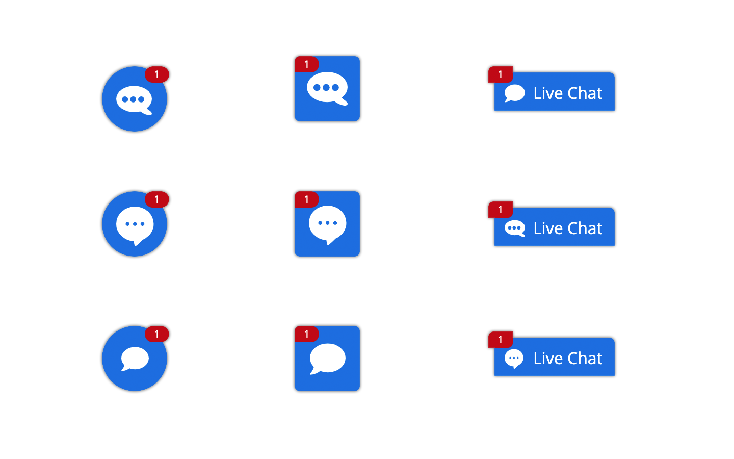 9 variations of Live Chat icon
