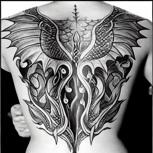 Back dragon tattoo