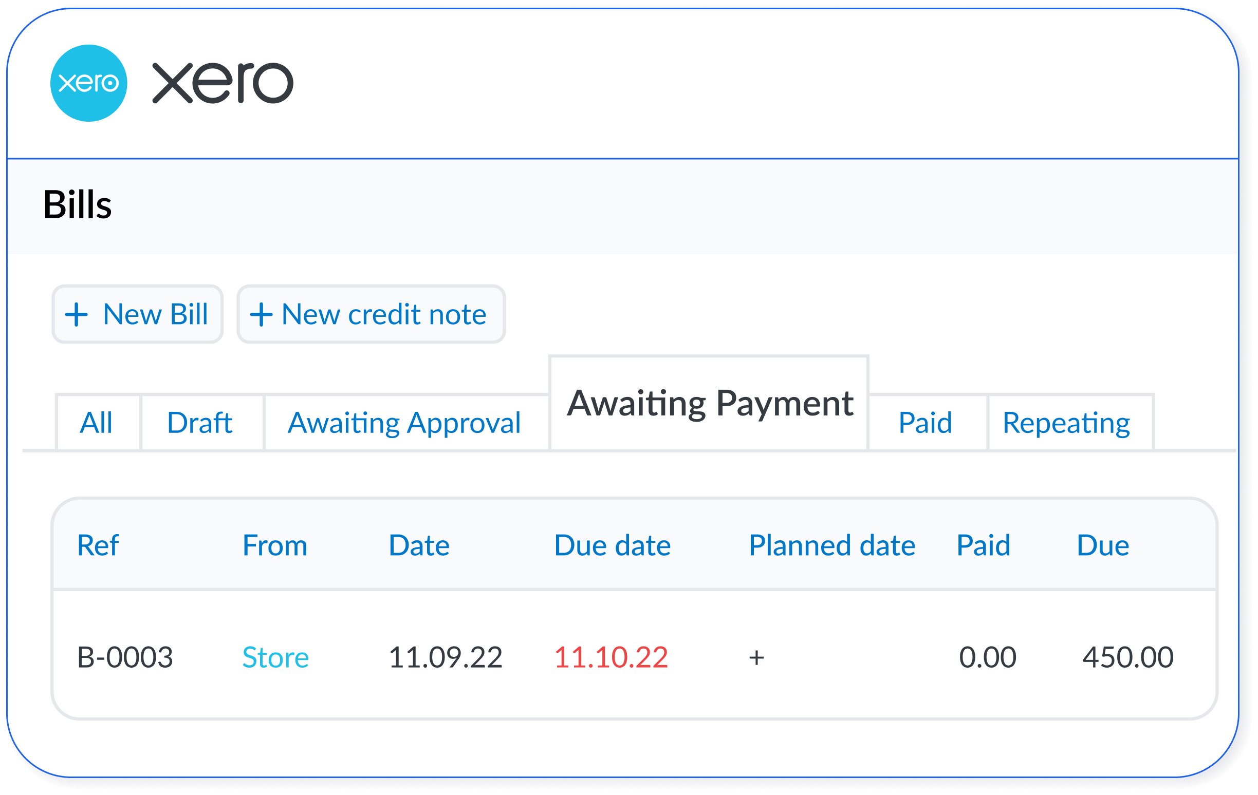 Only fully authorized transactions will be registered in xero