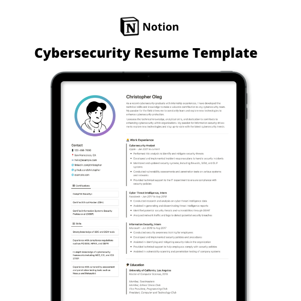 Cybersecurity resume template (thumb)