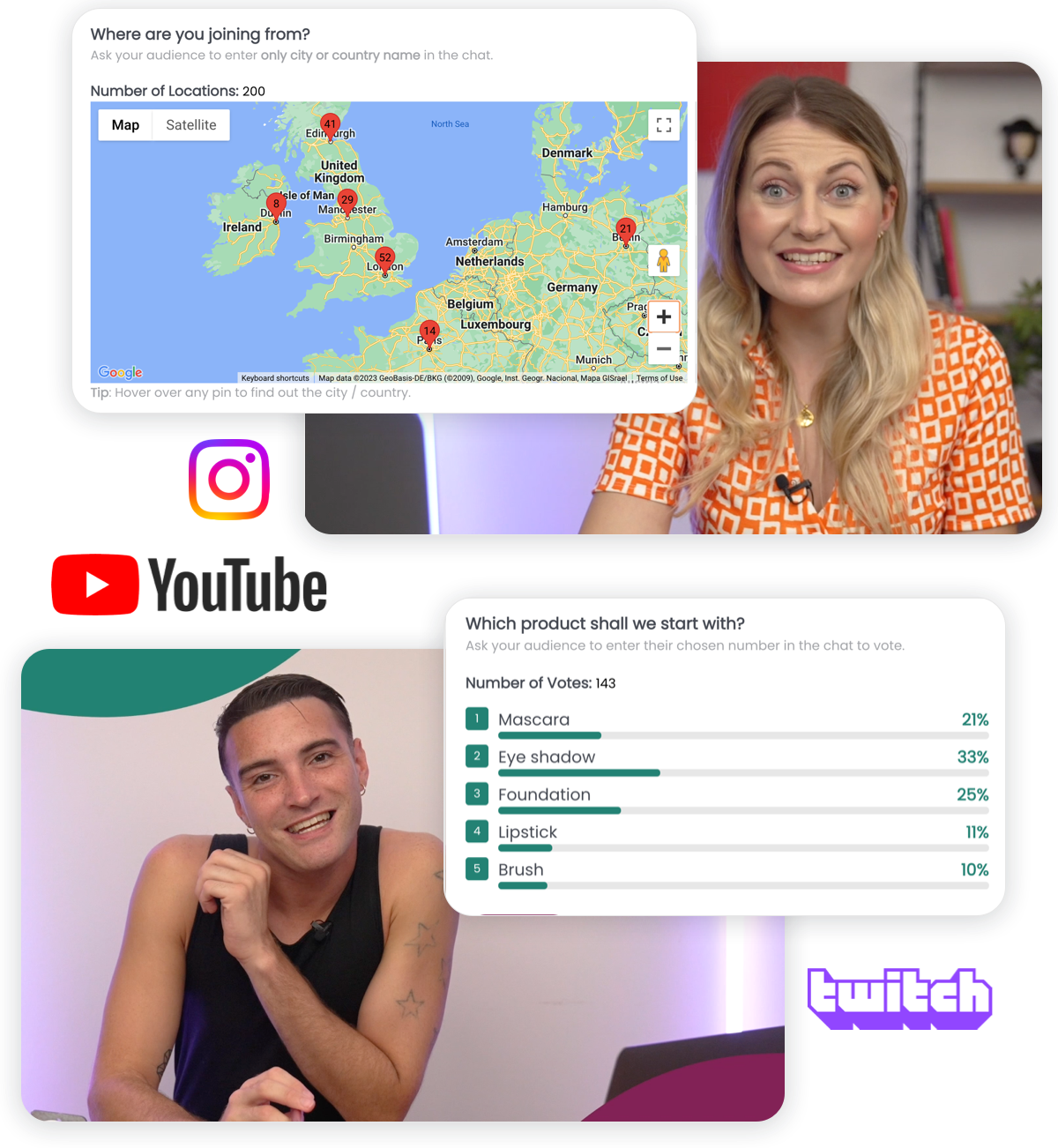 Influencers ask your questions on live streams