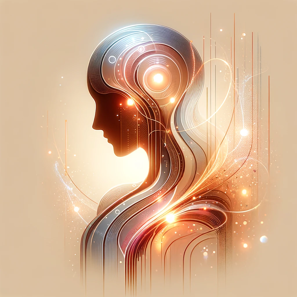 Dall·e 2023 12 29 17.51.48   a gender neutral minimalist abstract avatar with a warm and sparkling vibe themed around artificial intelligence. the design features sleek, flowing l