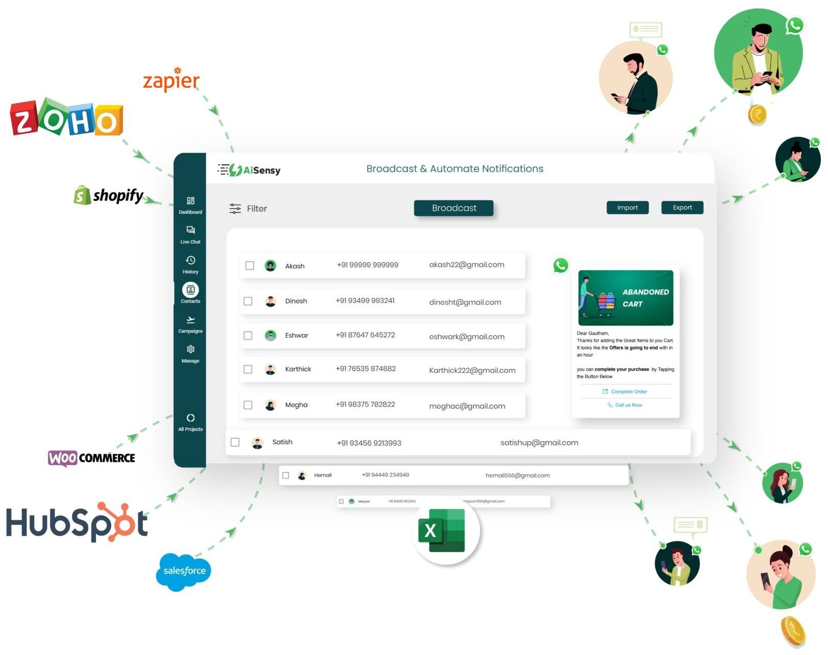 All crm's integrating with AiSensy
