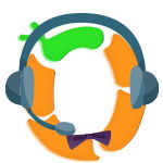 OBI Services logo with headset and bow tie, representing PowerPoint data entry support.