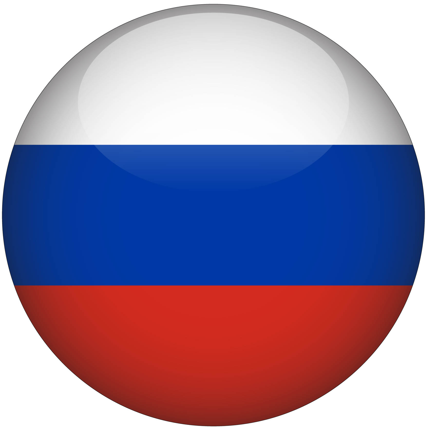 Russia 3d rounded flag with transparent background free png