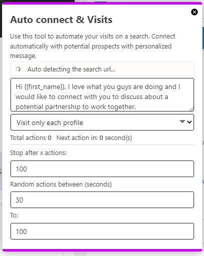 Automate LinkedIn connection requests and profile visits