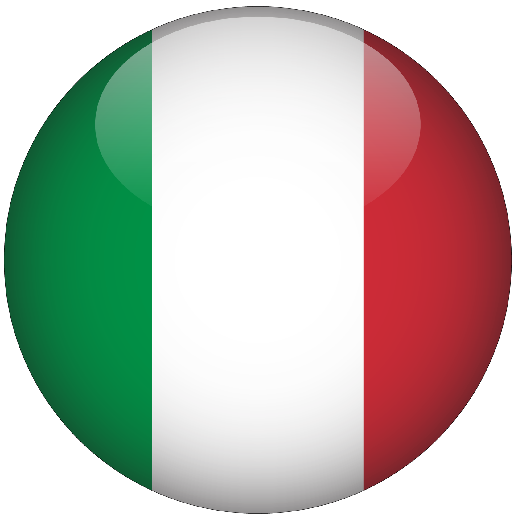 Italy 3d rounded flag with transparent background free png