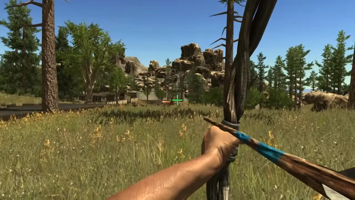 Rust bow with crosshair