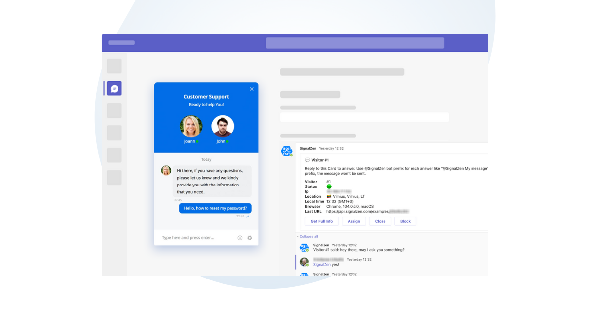 Customer support from Microsoft Teams