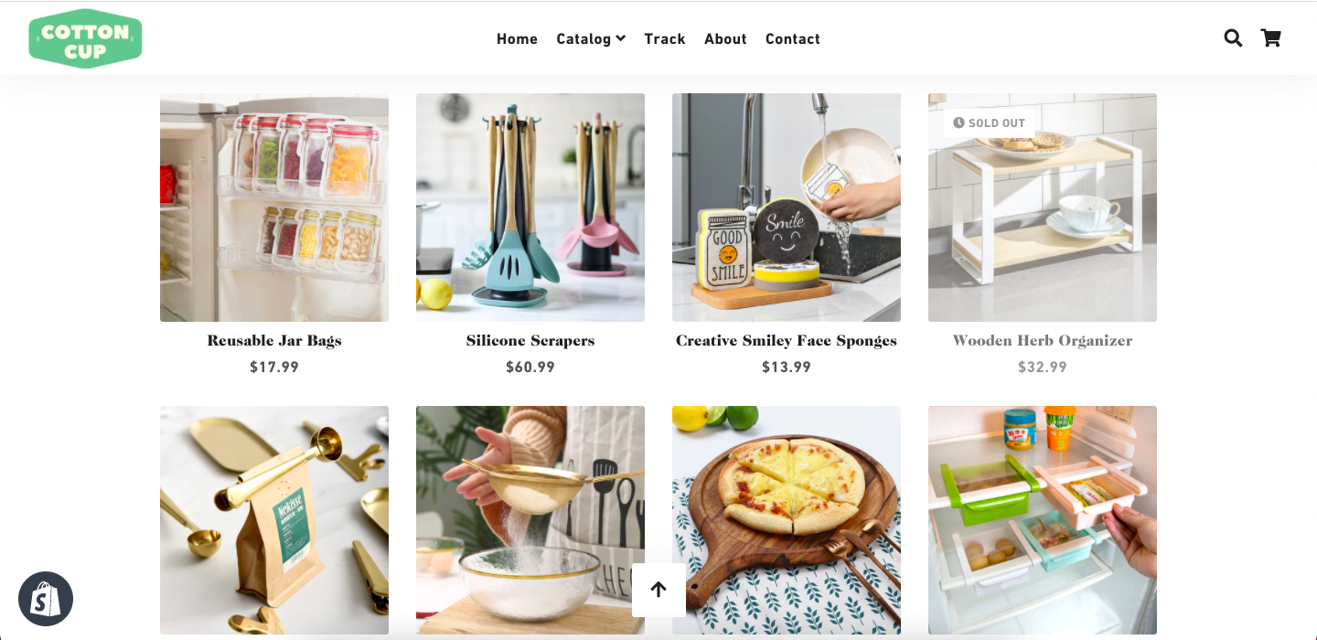 kitchen products niche pre-built store category page