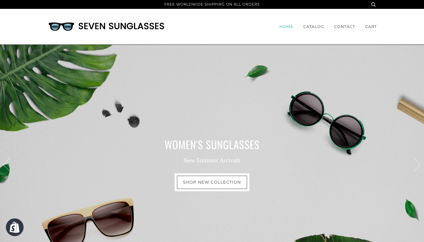 sunglasses niche pre-built store home page