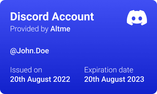 Altme  proof of discord account ownership  verifiable credential  self sovereign identity (ssi) proof of identity decentralized identity (did) identité numérique