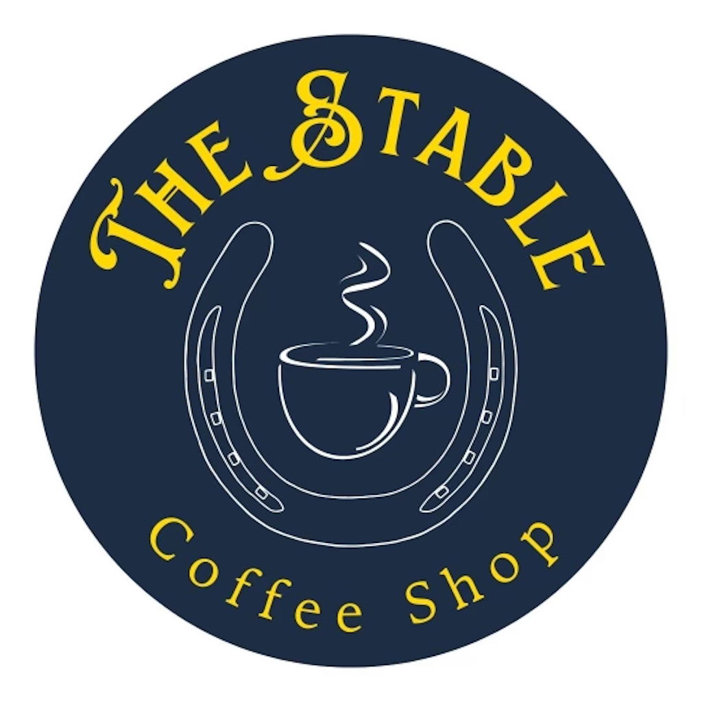 The stable coffee logo (blue + yellow, horseshoe) 2 