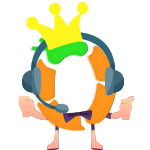 OBI Services logo with crown and headset, symbolizing 20 years of combined experience of image data entry.