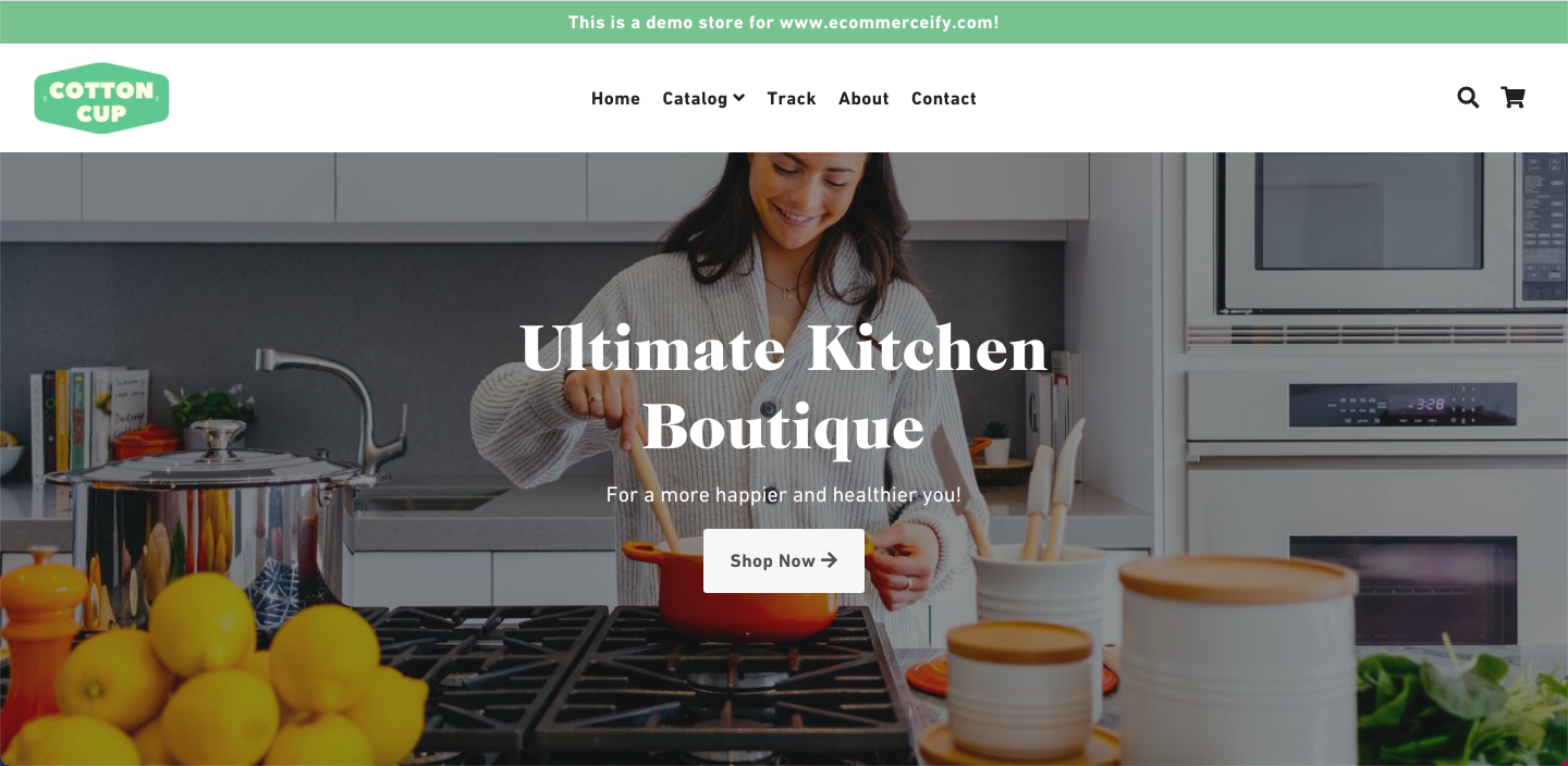kitchen products niche pre-built store home page