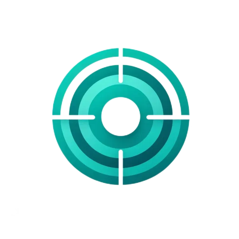 Dall·e 2024 03 05 15.22.50   design a simplistic logo that represents a shooting target  featuring an azure green circle with a white center  embodying minimalism. the logo should transformed