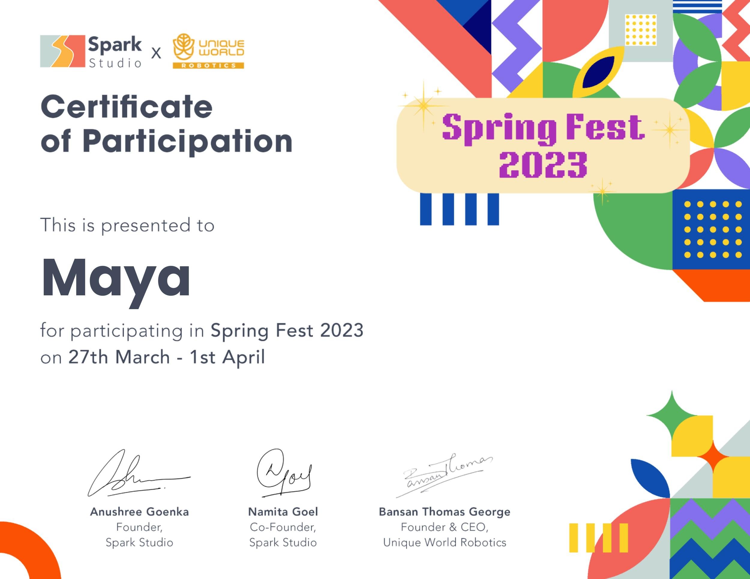 Springfest 2023 participation certificate (1)