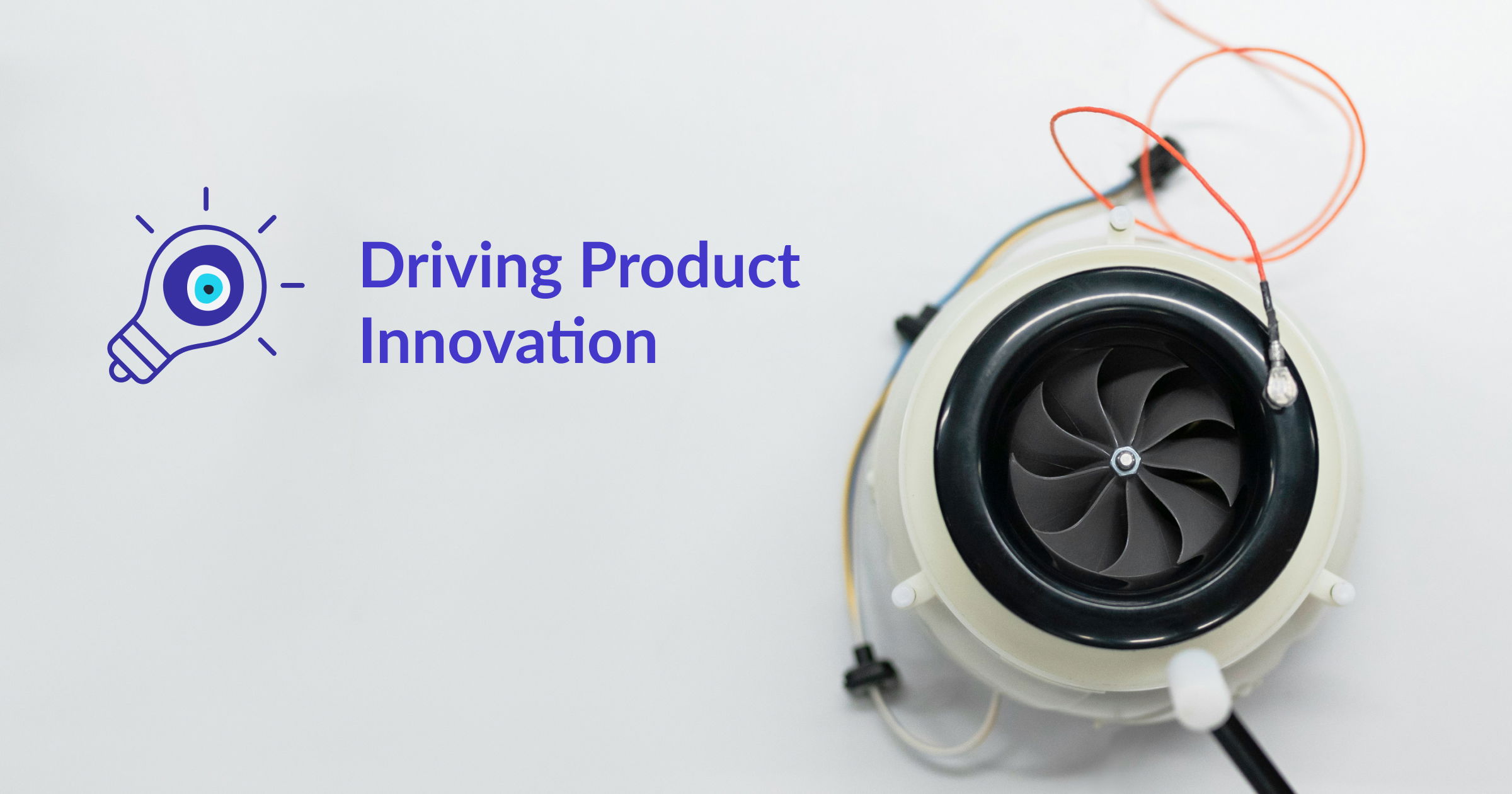 Text saying "Driving Product Innovation" and image of a piece of engineering