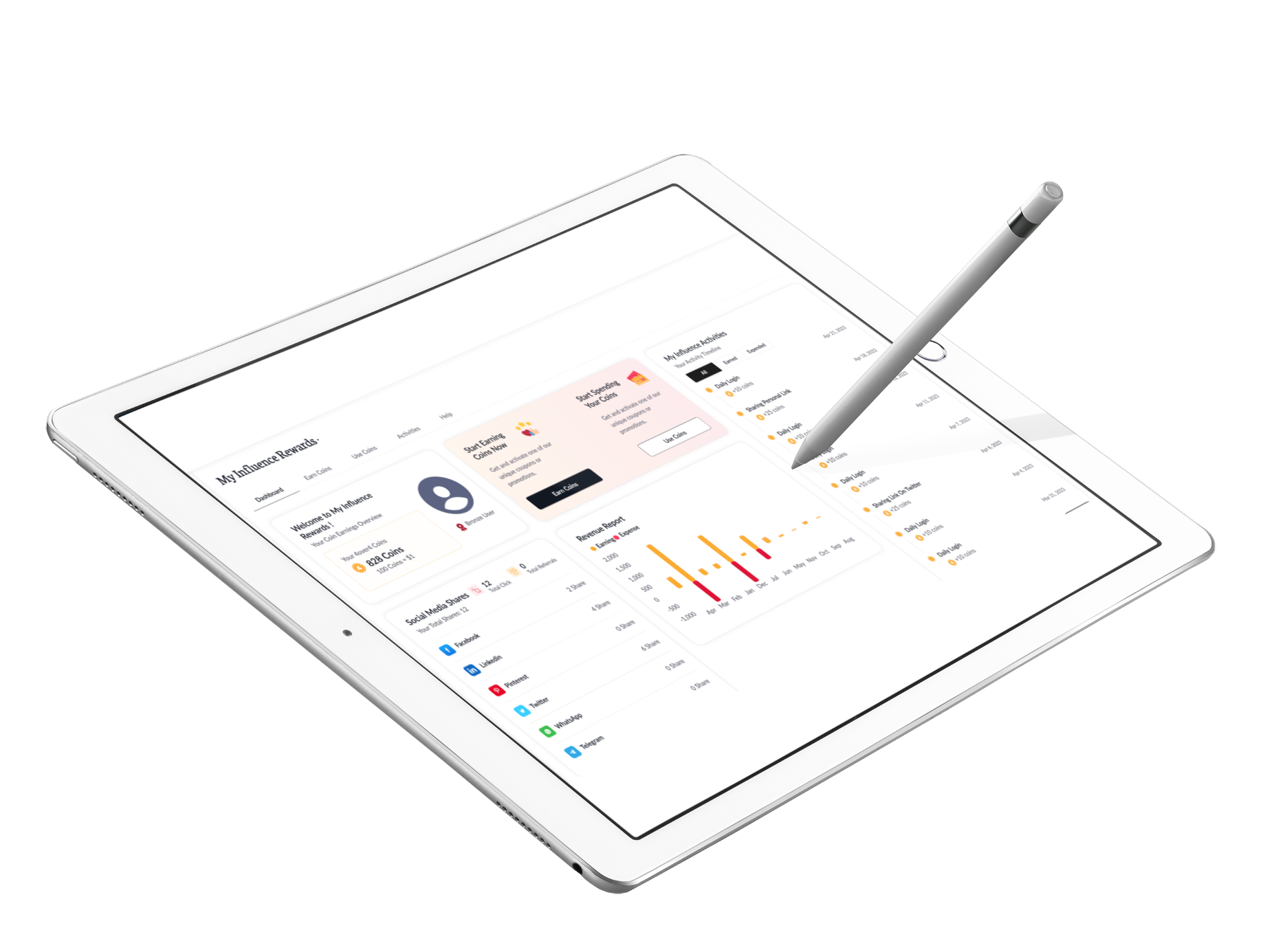 Ipad pro mockup in landscape position with apple pencil a12179