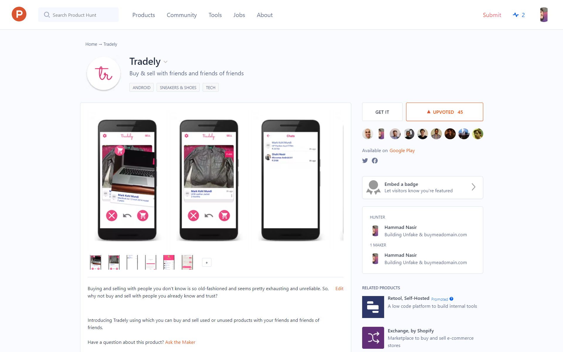 Tradely - Buy & sell with friends and friends of friends
