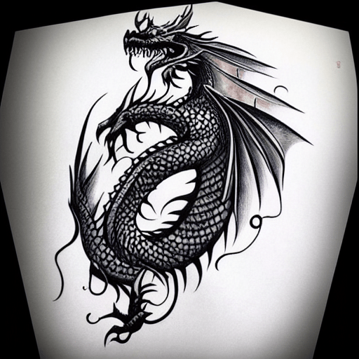 Dragon tattoo on leg