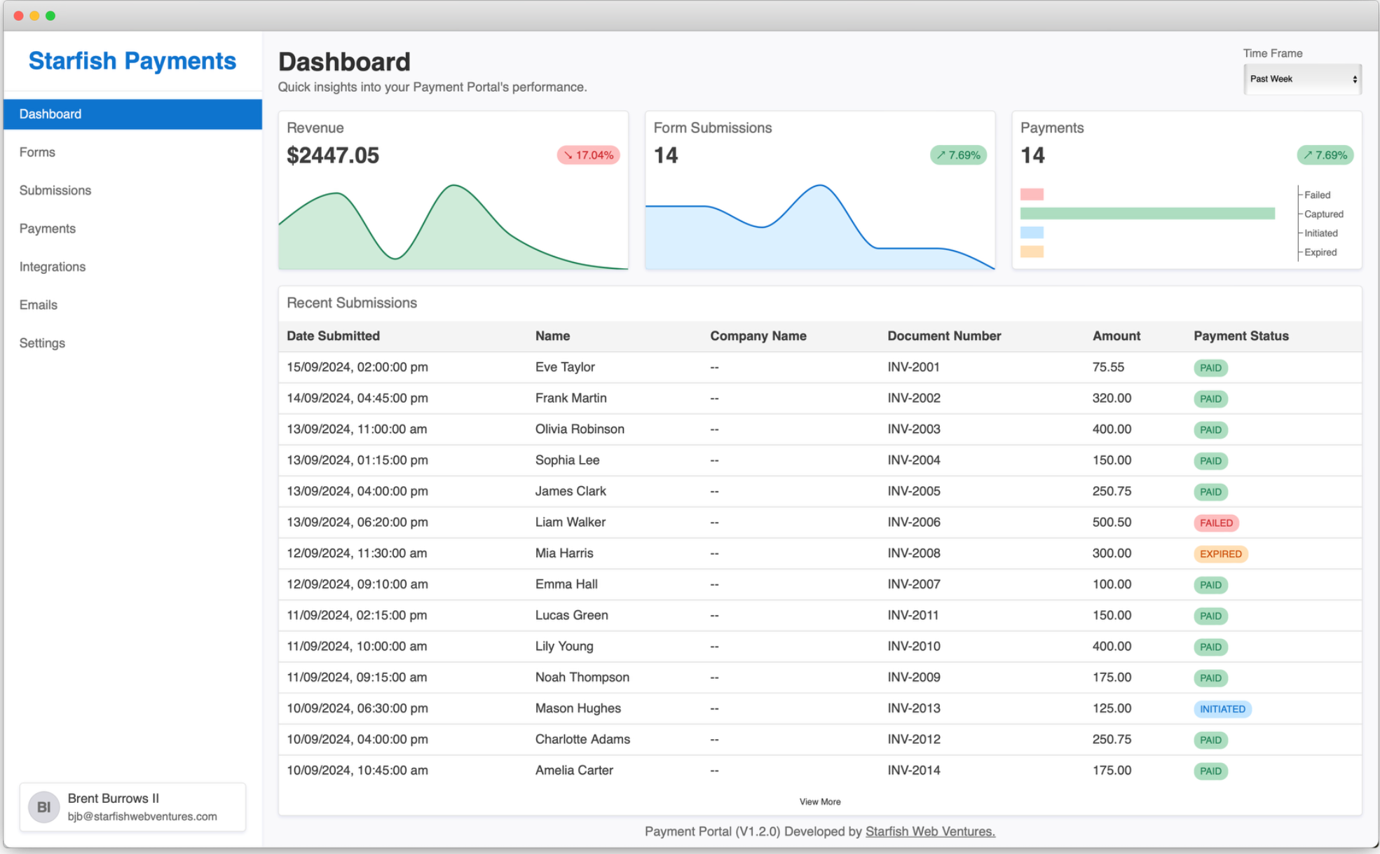 Starfish Payments - Browser Frame Preview