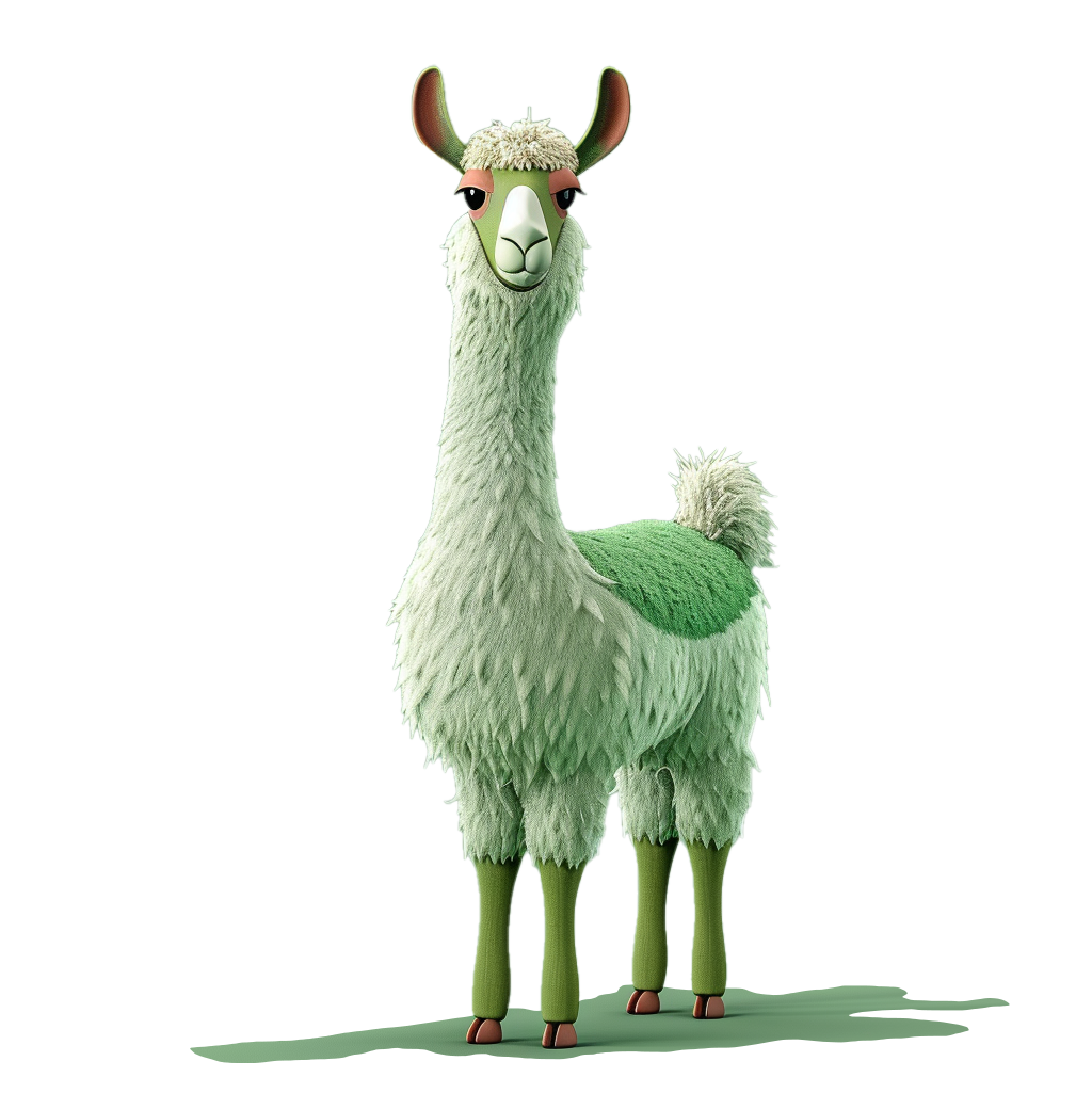 Nedcms 3d render of llama in the style of light green and dark  937bafda 9595 41fc b9e5 c6fcc6ee98e1