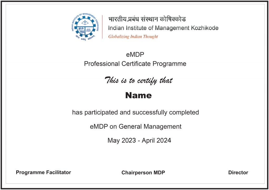 Iimk gm certificate