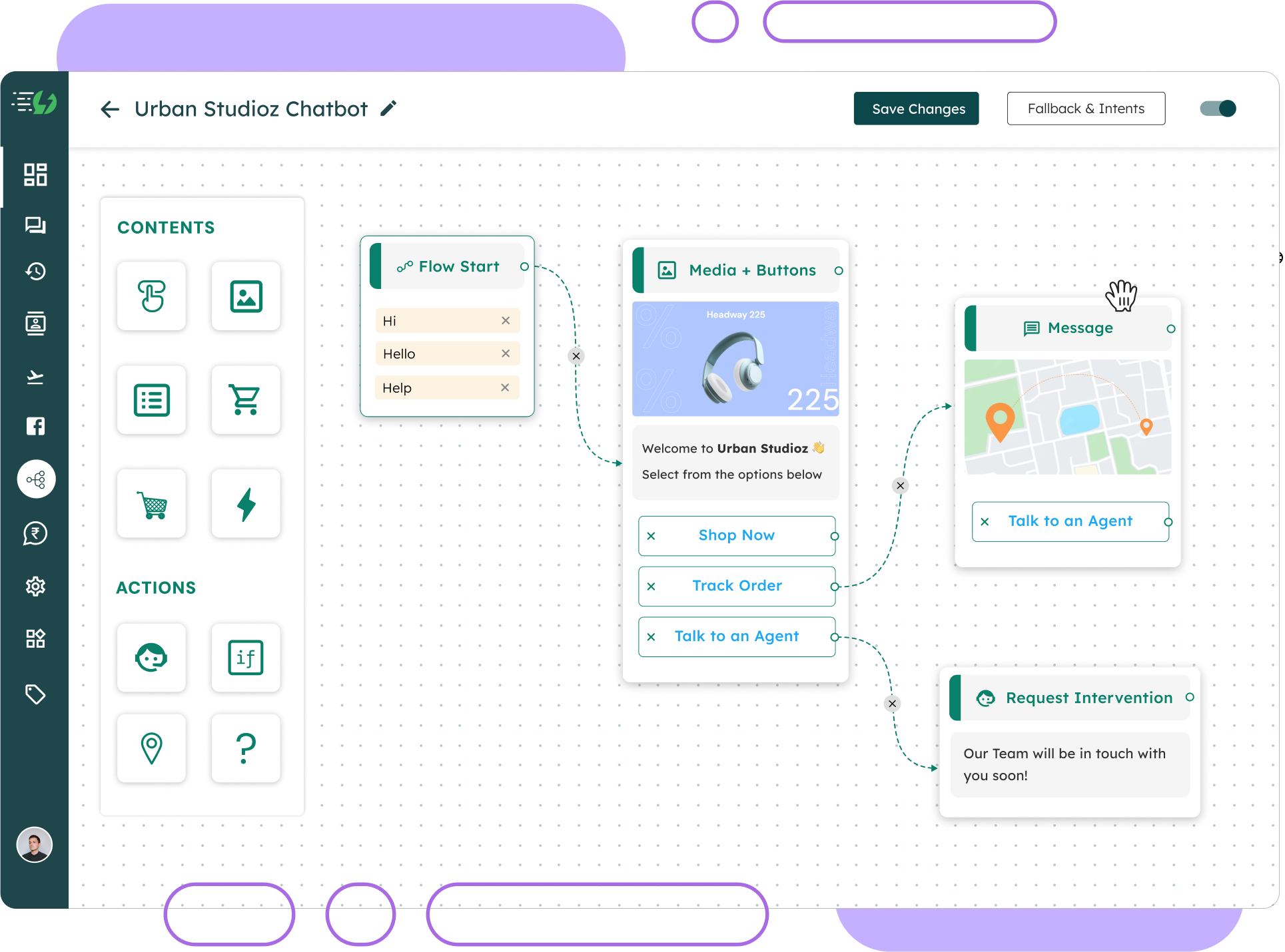 exemplo de fluxo de chatbot para whatsapp