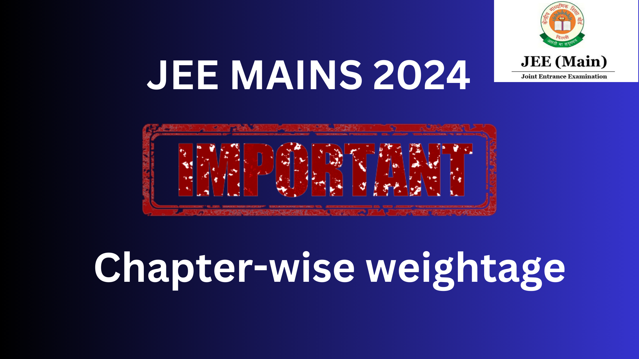 chapter-wise-weightage-for-jee-mains