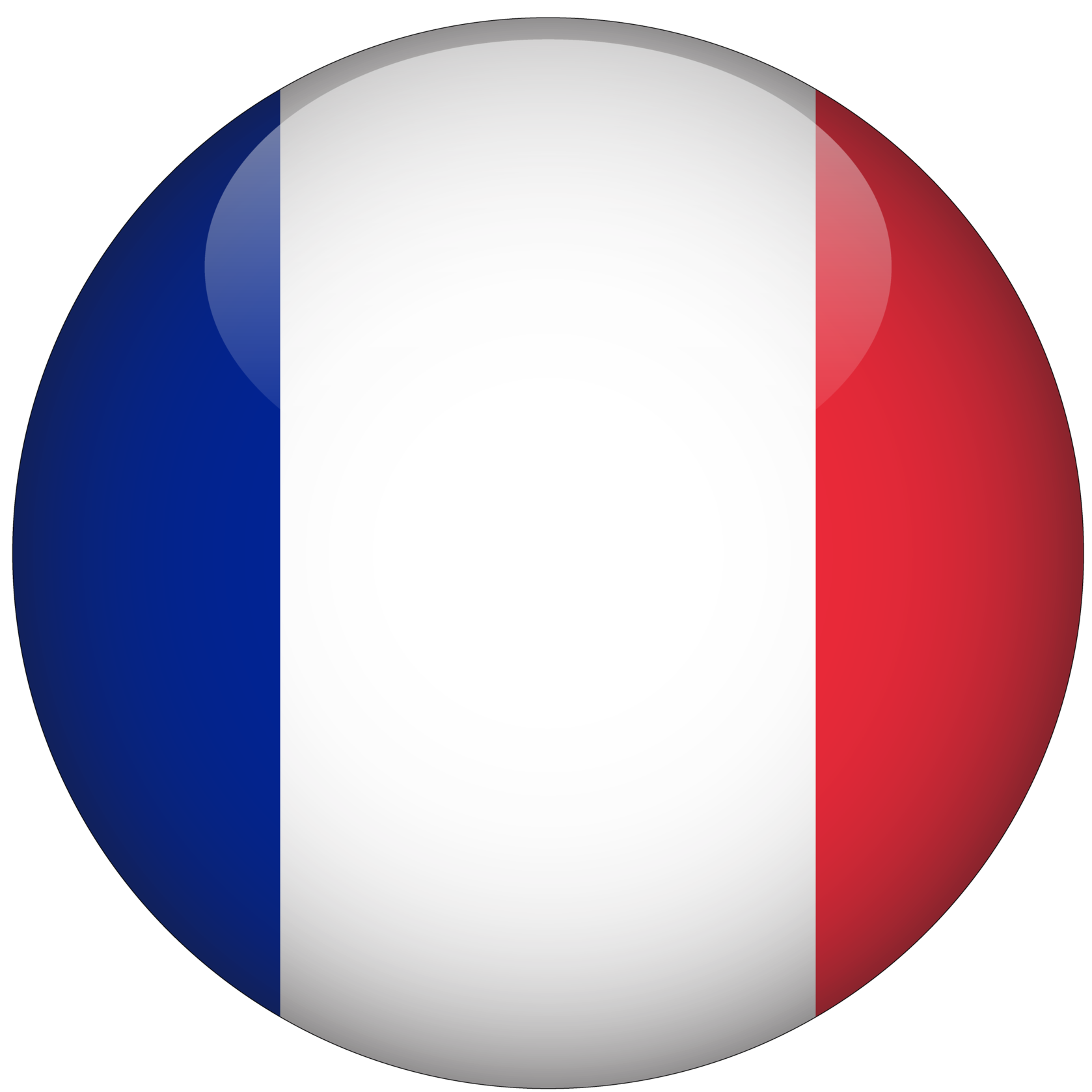 France 3d rounded flag with transparent background free png
