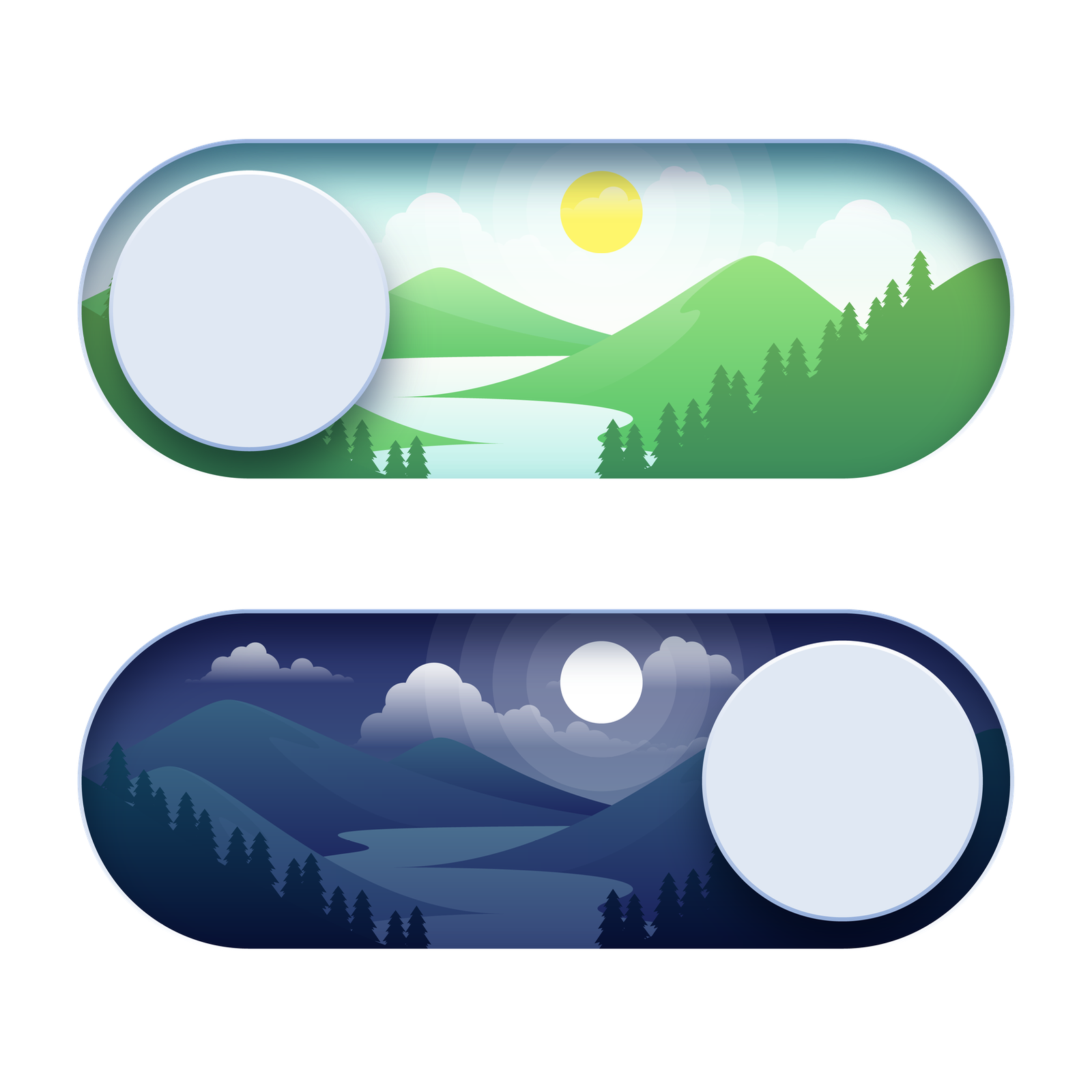 Day and night toggle switch illustration 01