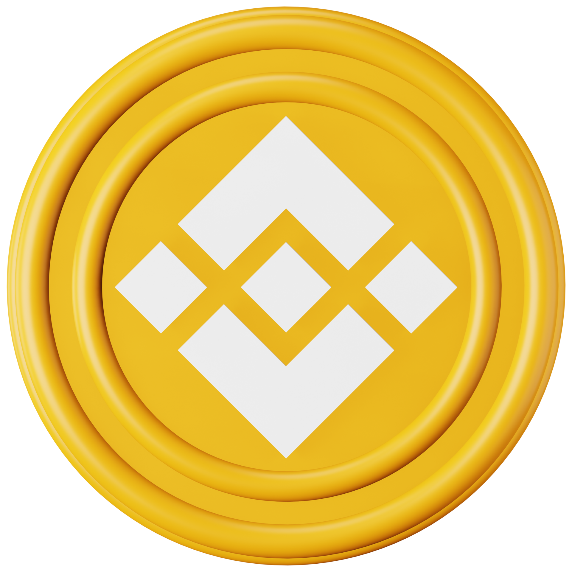 Binance coin bnb 3d rendering isometric icon free png