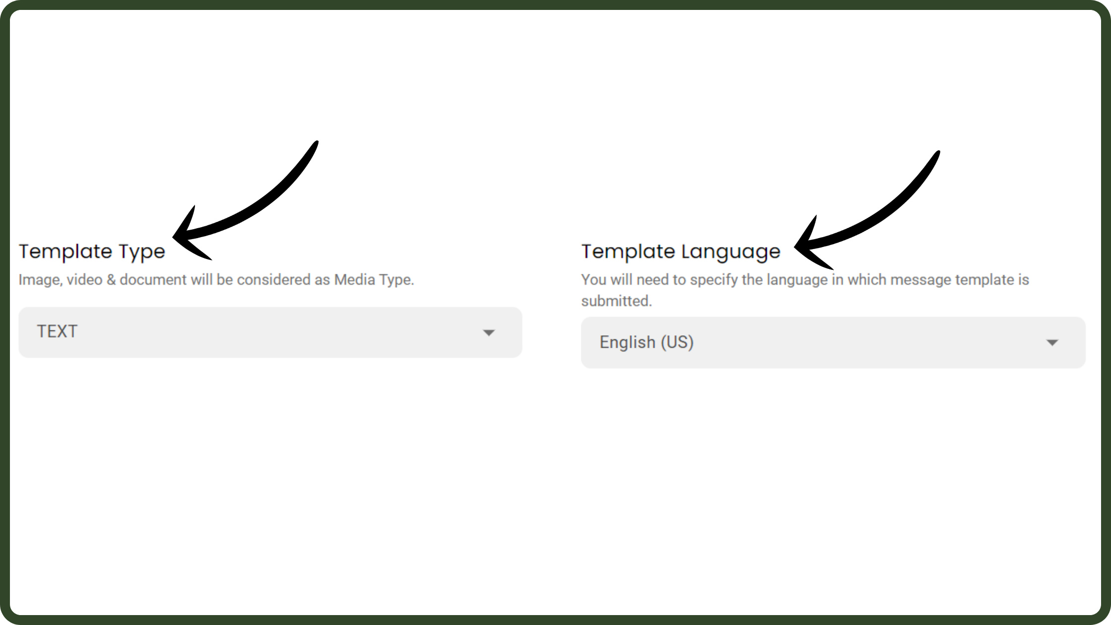 Template type & language