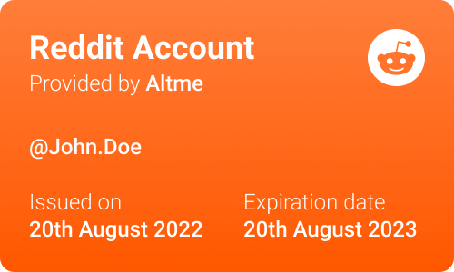 Altme  proof of reddit account ownership  verifiable credential  self sovereign identity (ssi) proof of identity decentralized identity (did) identité numérique
