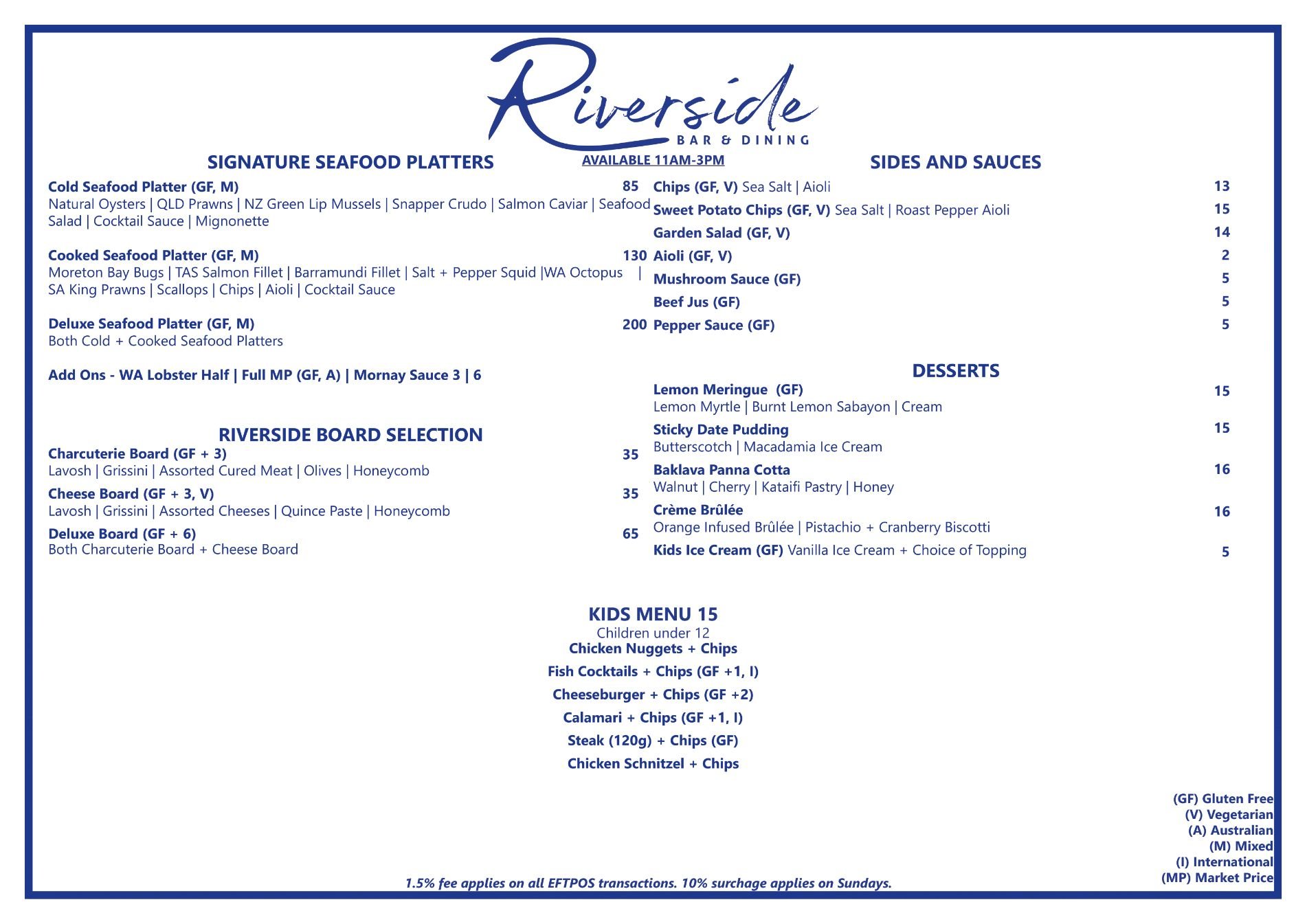 Riverside lunch menu 2