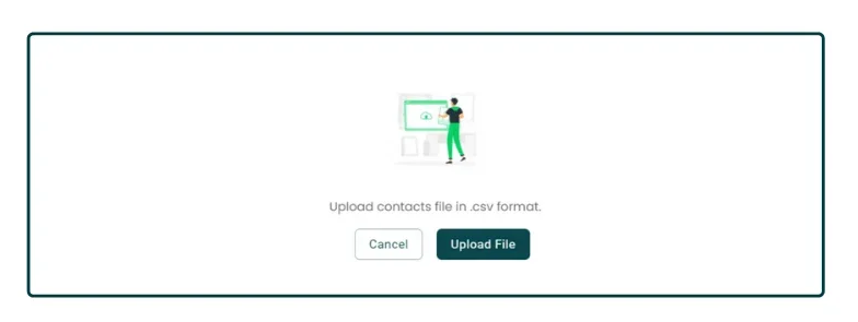 Upload contacts in csv file