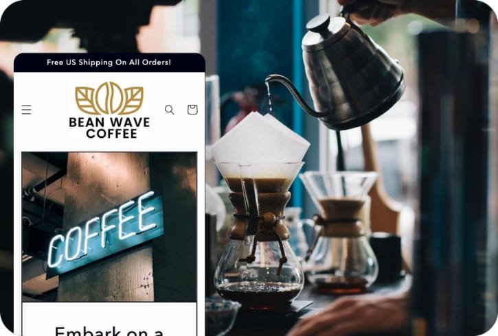 Beanwavecoffee dropshipping store mobile