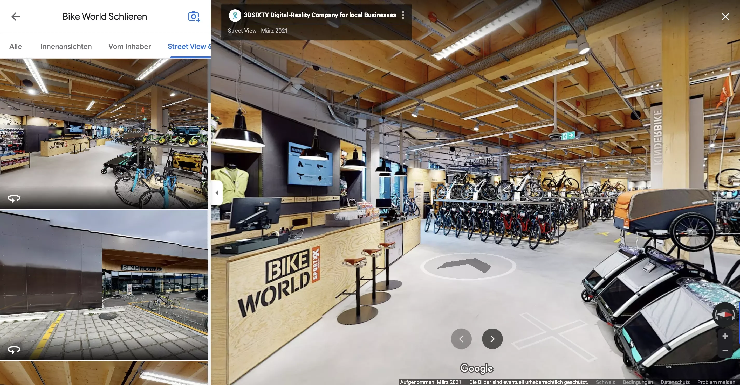 Bike World Schlieren Google Street View Tour