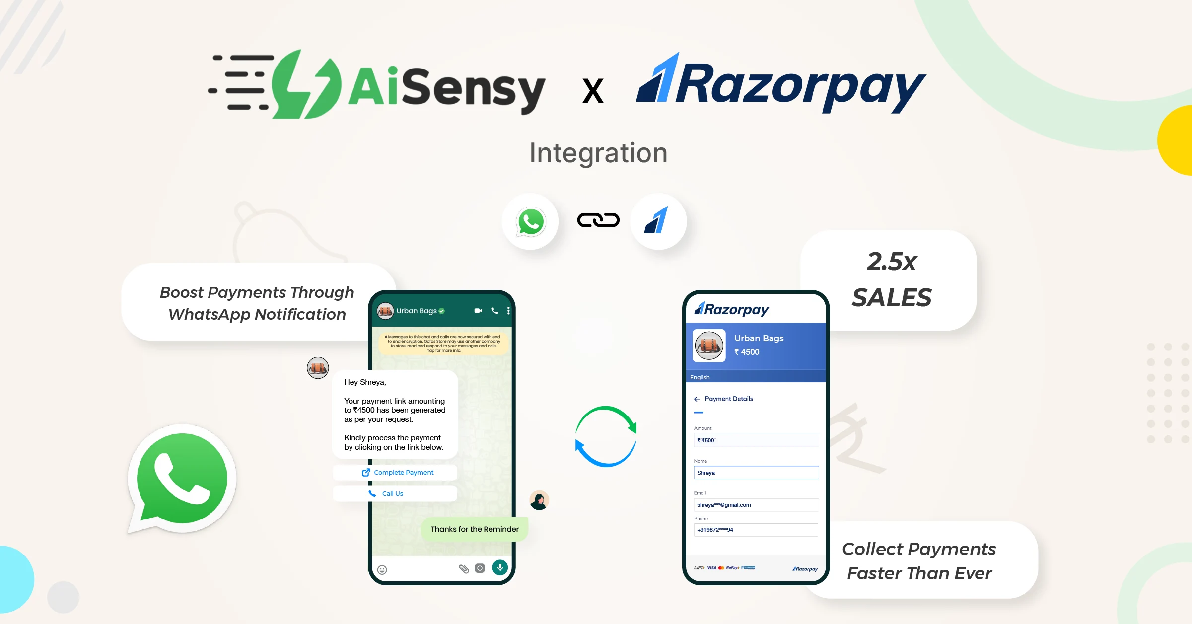 How to connect Razorpay with WhatsApp via AiSensy