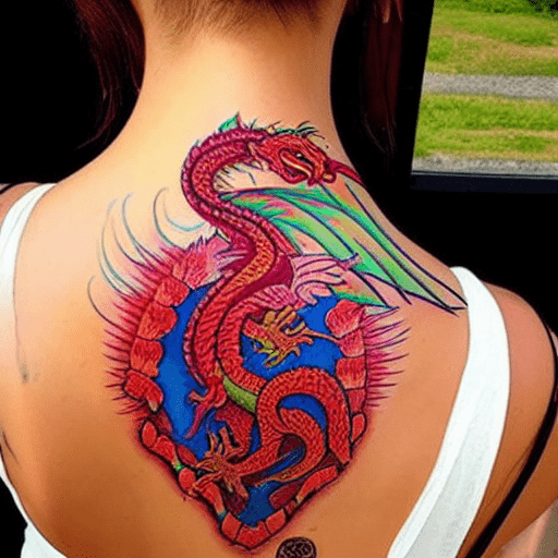 Dragon tattoo on woman