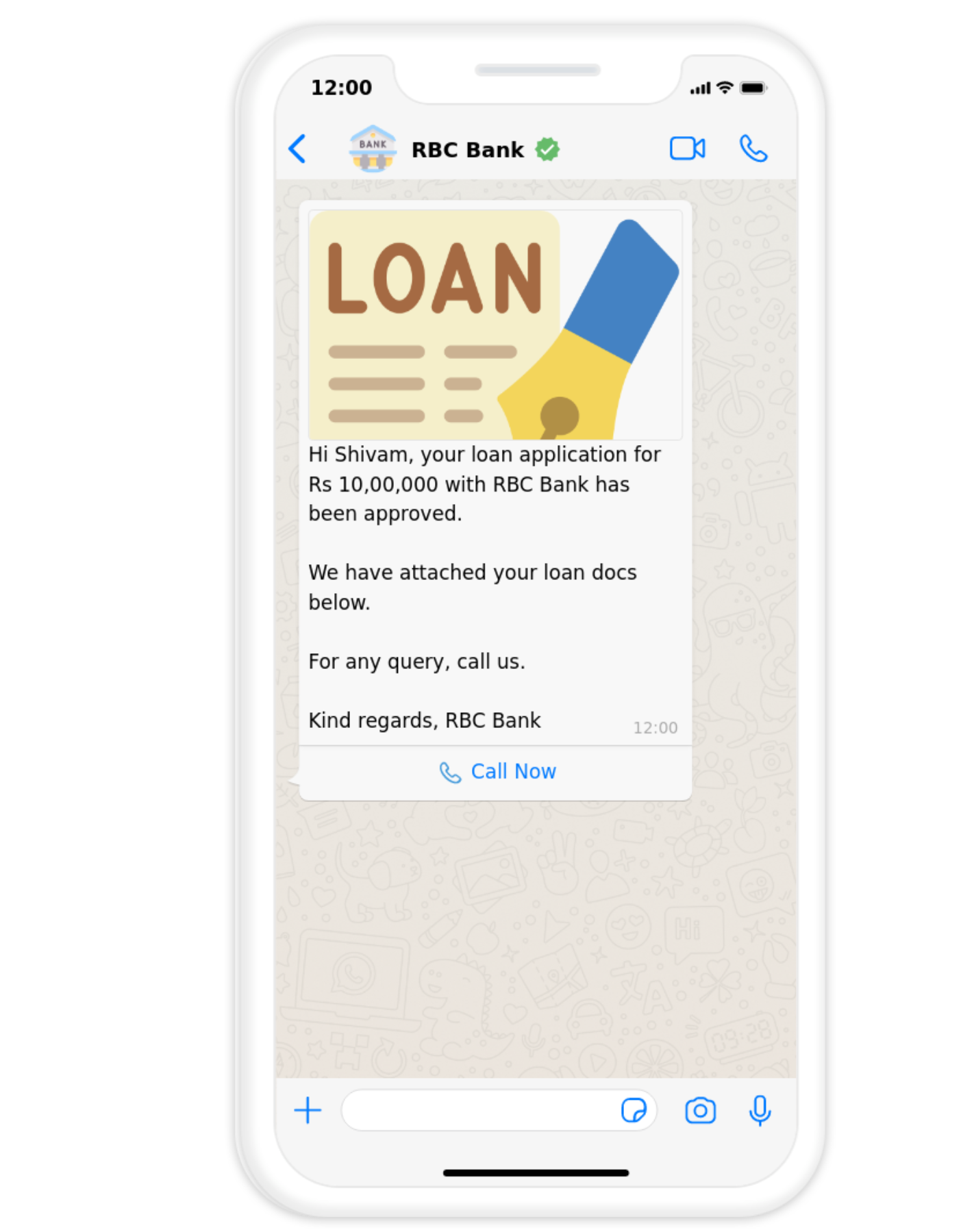 Loan approval message