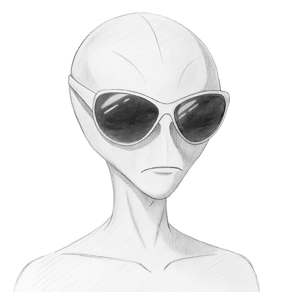 Cool alien from mass effect videogame in sunglasse