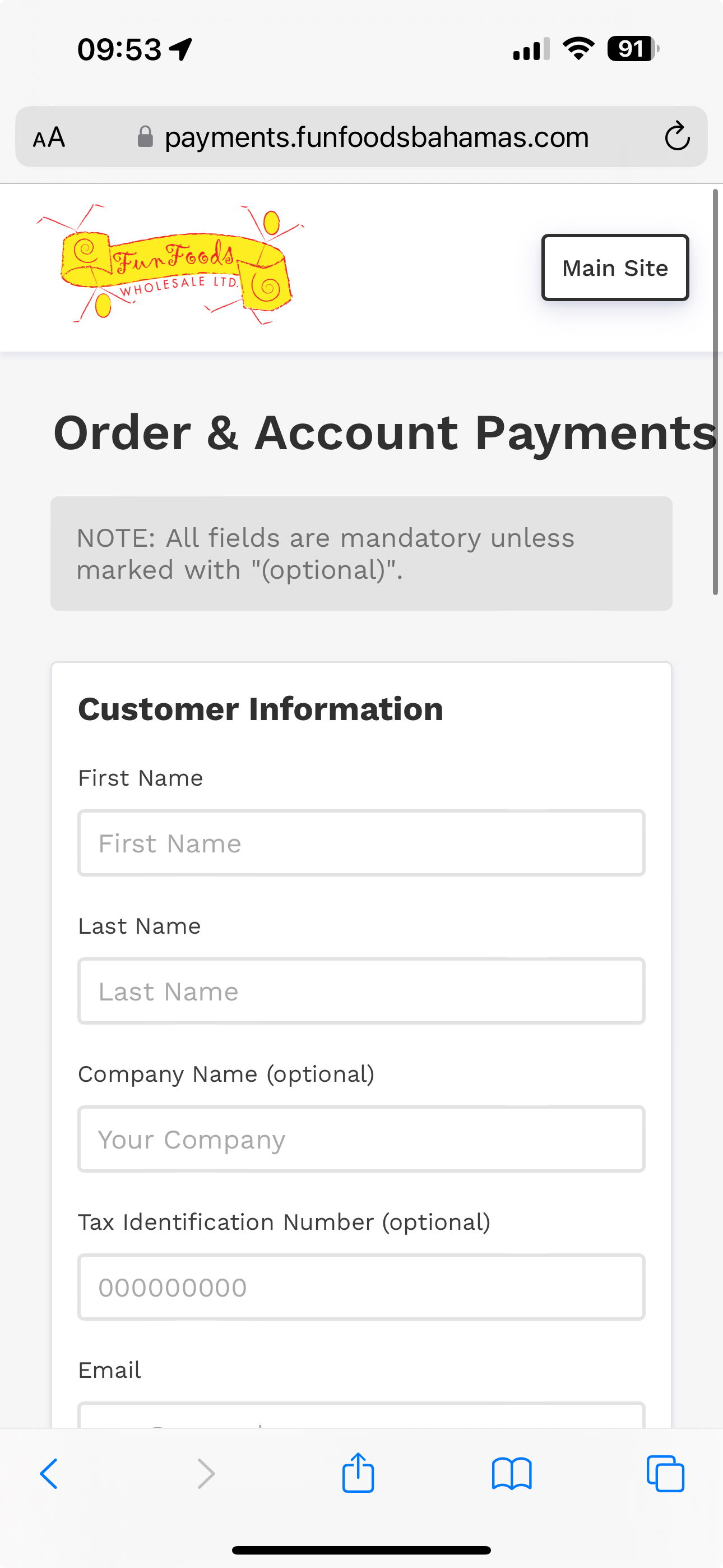 FF Payment Portal Mobile