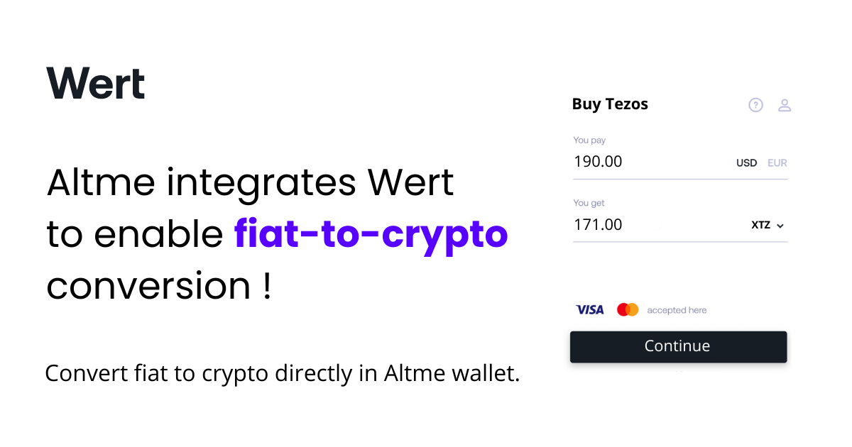 Altme Integrates Wert: Seamless crypto onramp in decentralized identity wallet